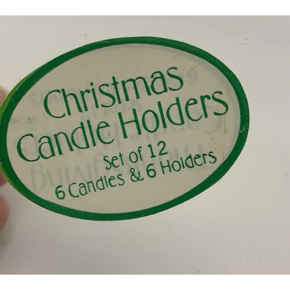 Enesco Christmas Candle Holders Set of 6 With Candles (small/see)